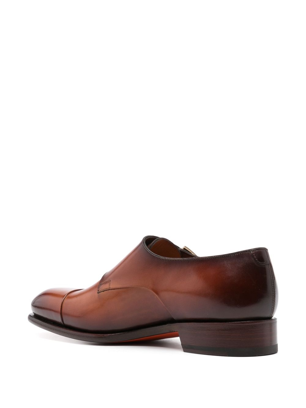 polished leather monk shoes - 3