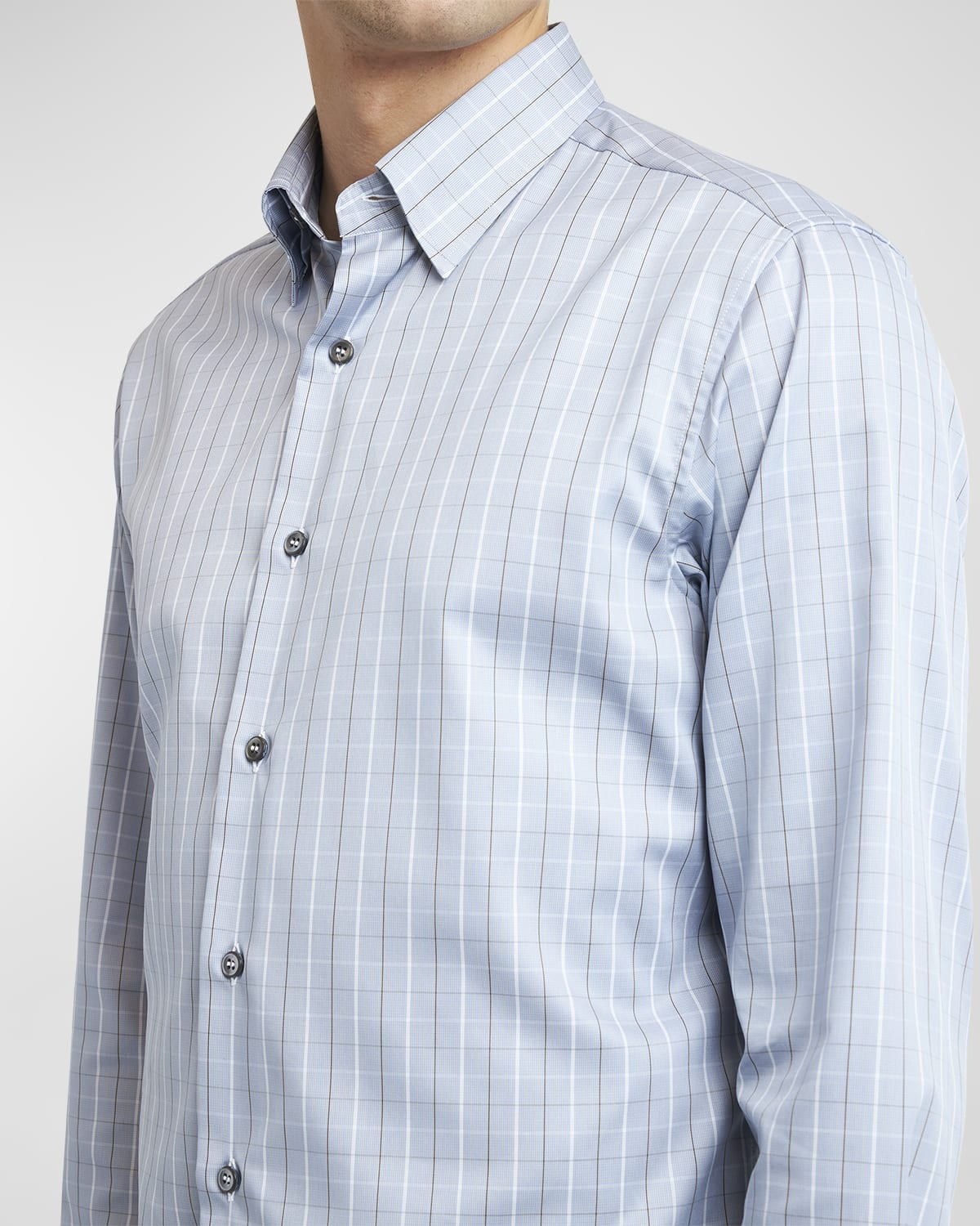 Men's Cotton Grid Check Sport Shirt - 5