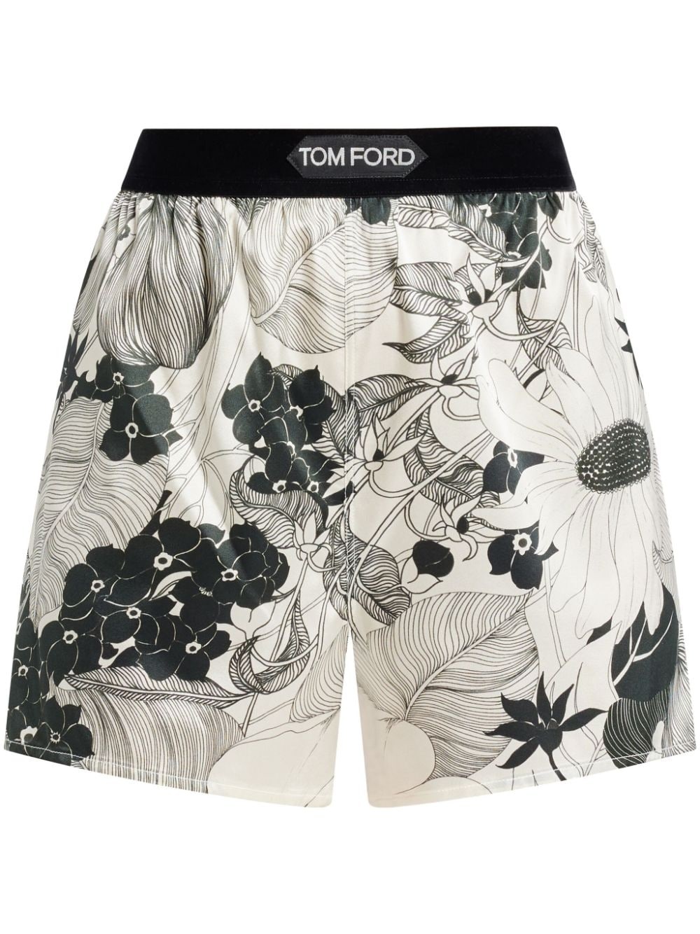 logo-waistband floral-print shorts - 1
