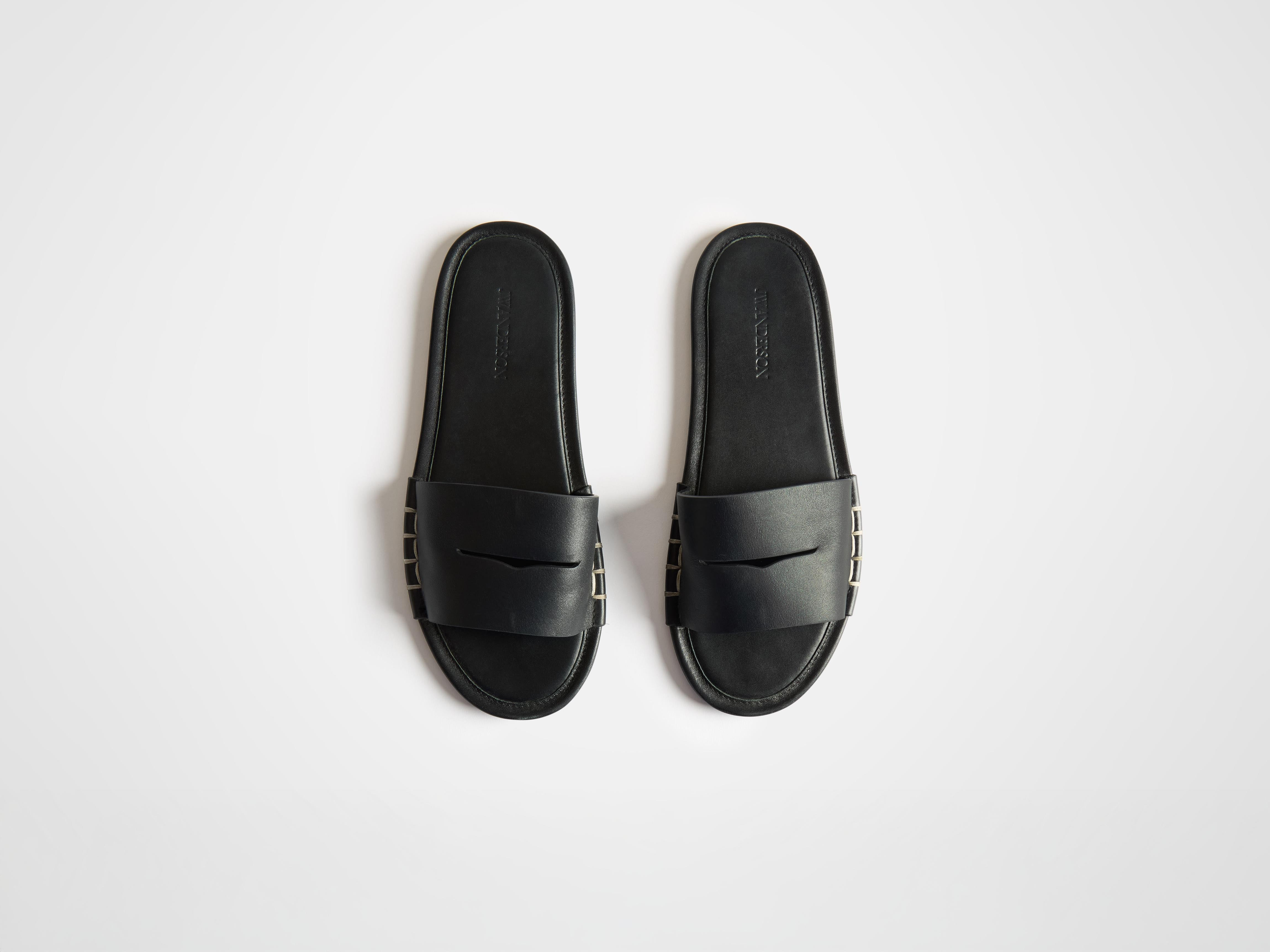 MENS LOAFER SLIDES IN BLACK - 2