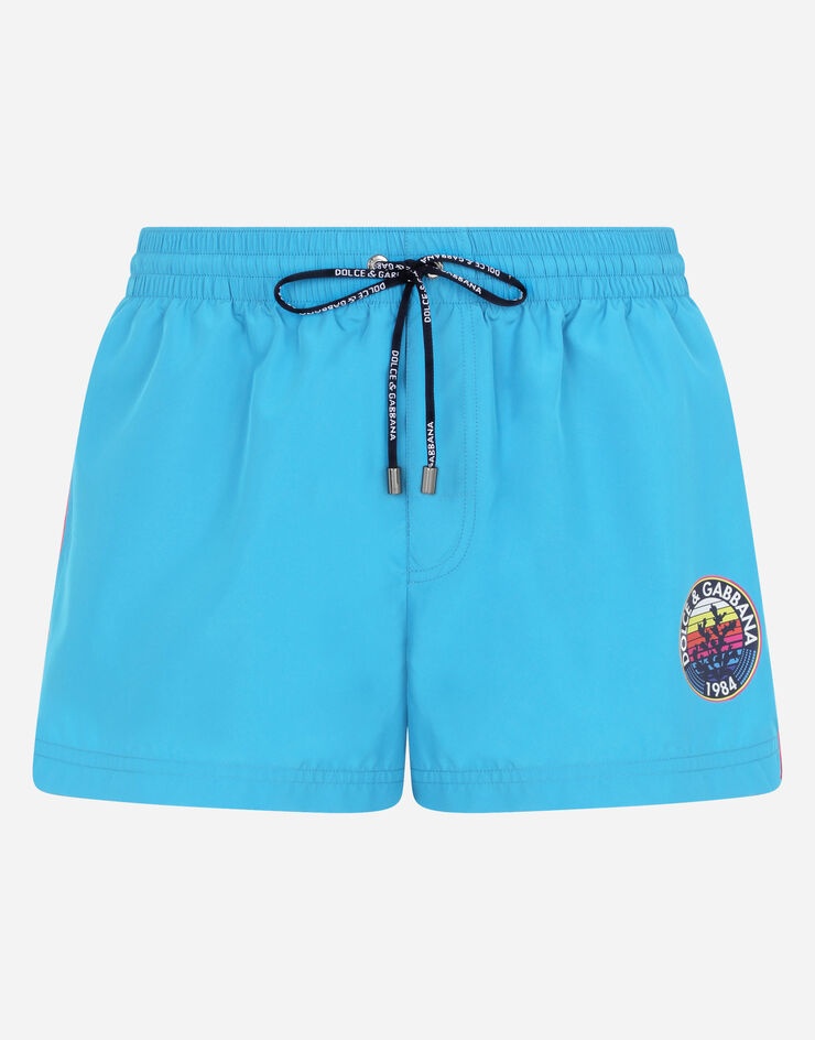 Short swim trunks with Dolce&Gabbana print - 1