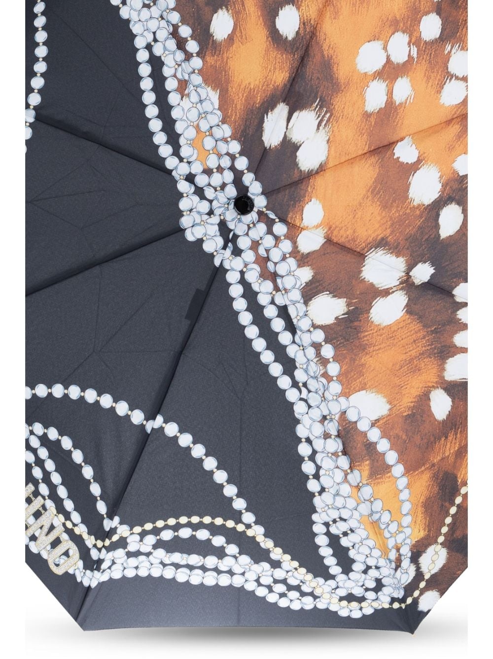 strung-pearls logo-print compact umbrella - 4