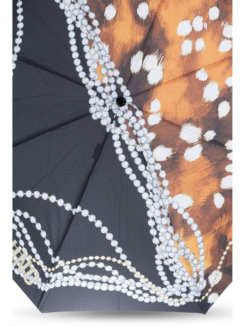 strung-pearls logo-print compact umbrella 4