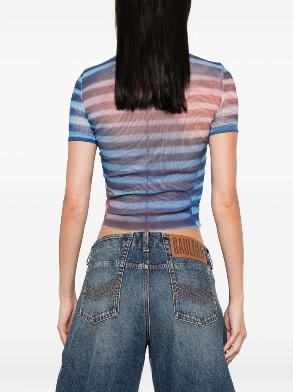 striped mesh top - 4