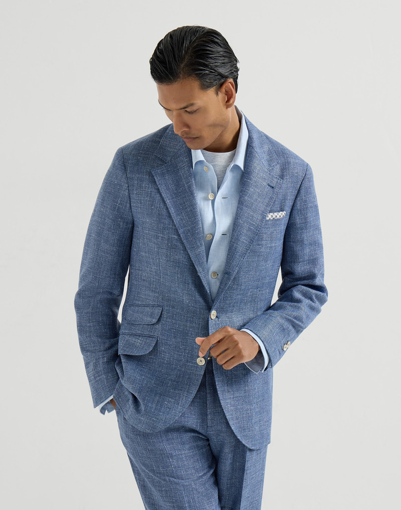 Virgin wool, silk and linen hopsack deconstructed Cavallo blazer 2