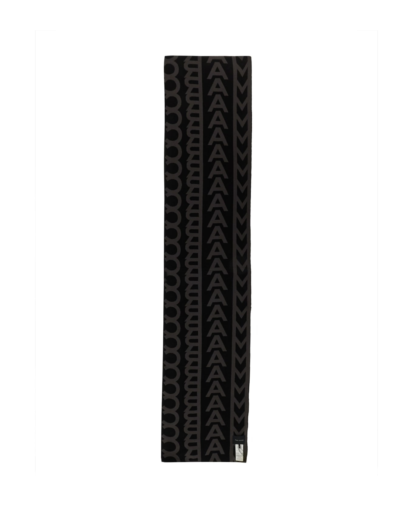 The Monogram Knit Black Grey Scarf - 2