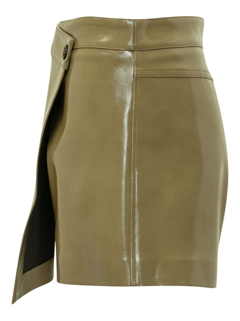 MSGM asymmetric patent leather skorts outlook