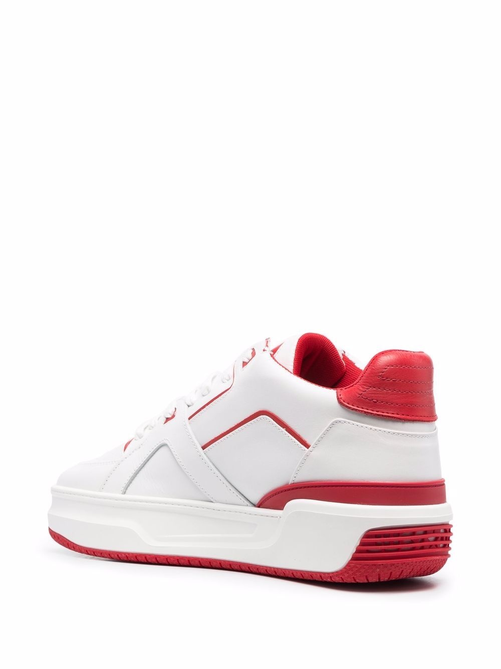 leather lace-up sneakers - 3