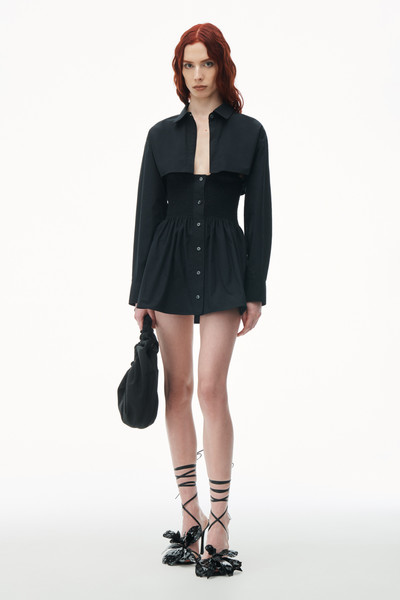 Alexander Wang Smocked Mini Dress With Overshirt outlook