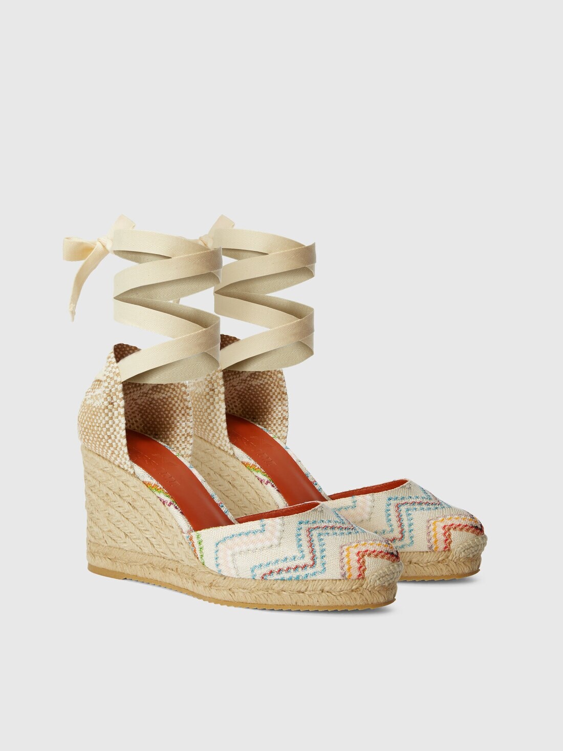 Espadrilles with zigzag pattern and high wedge heel - 2
