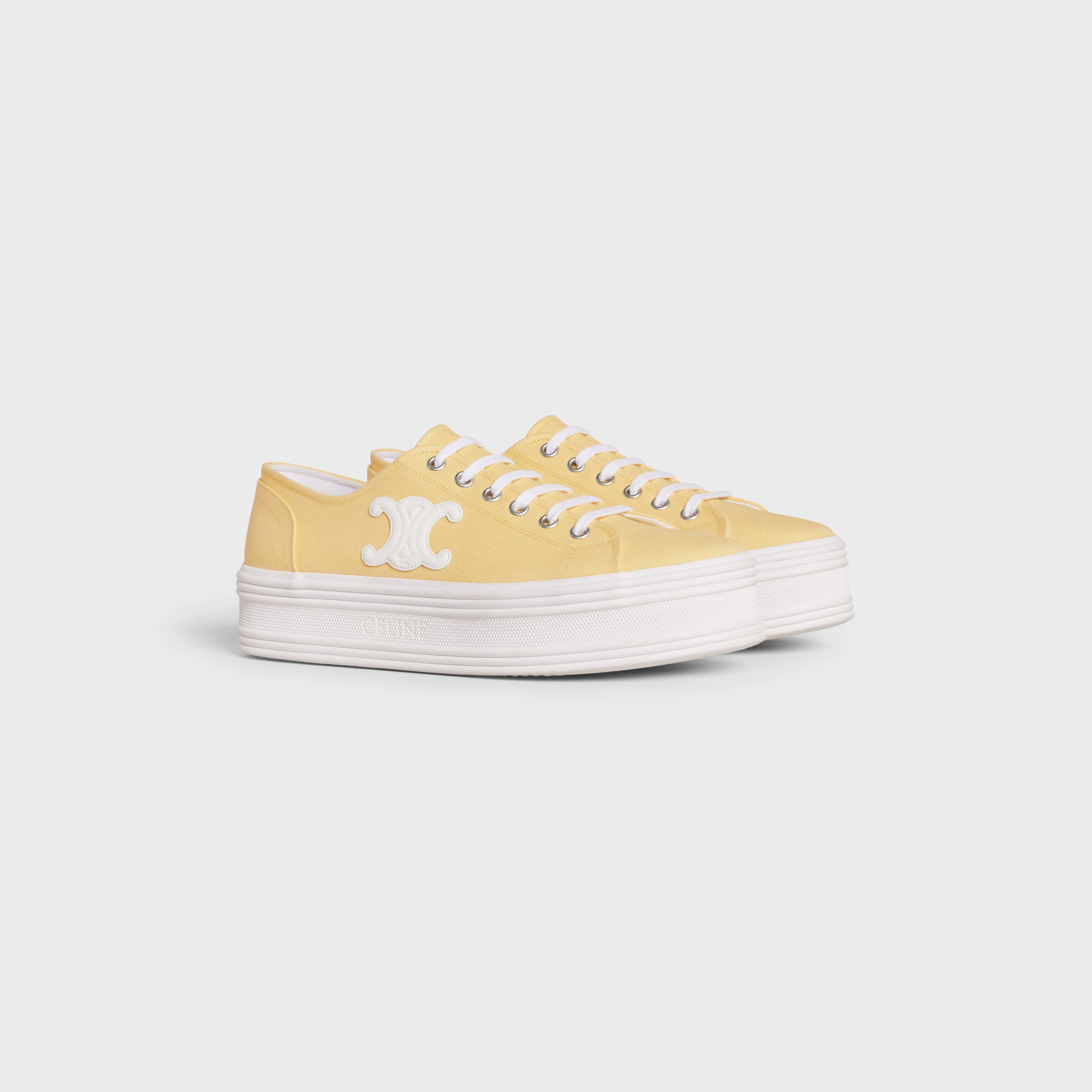 JANE LOW LACE-UP SNEAKER in CANVAS AND CALFSKIN - 2