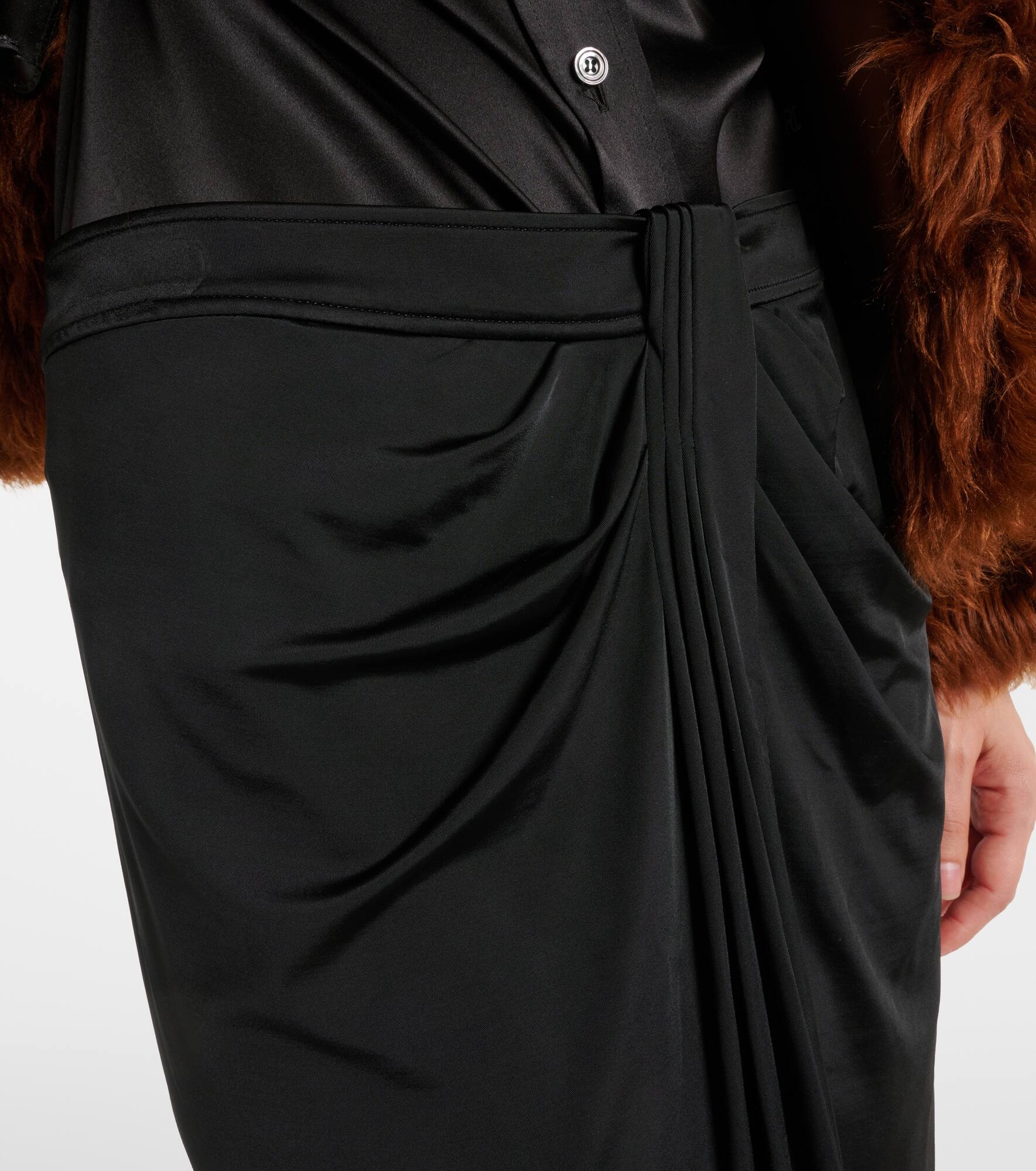 Draped jersey midi skirt - 4