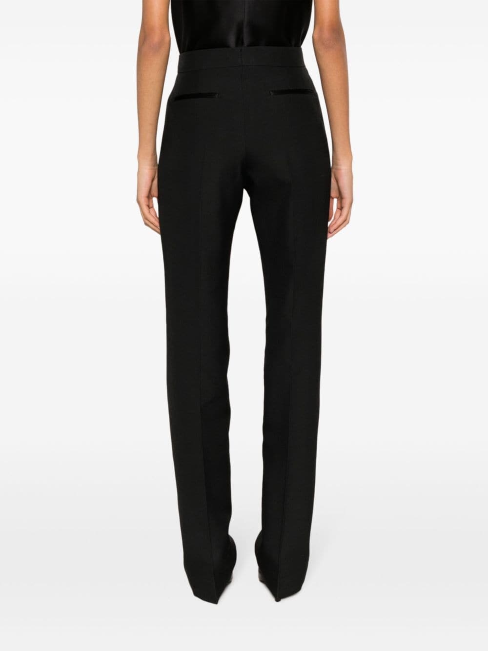 straight-leg silk-blend trousers - 4