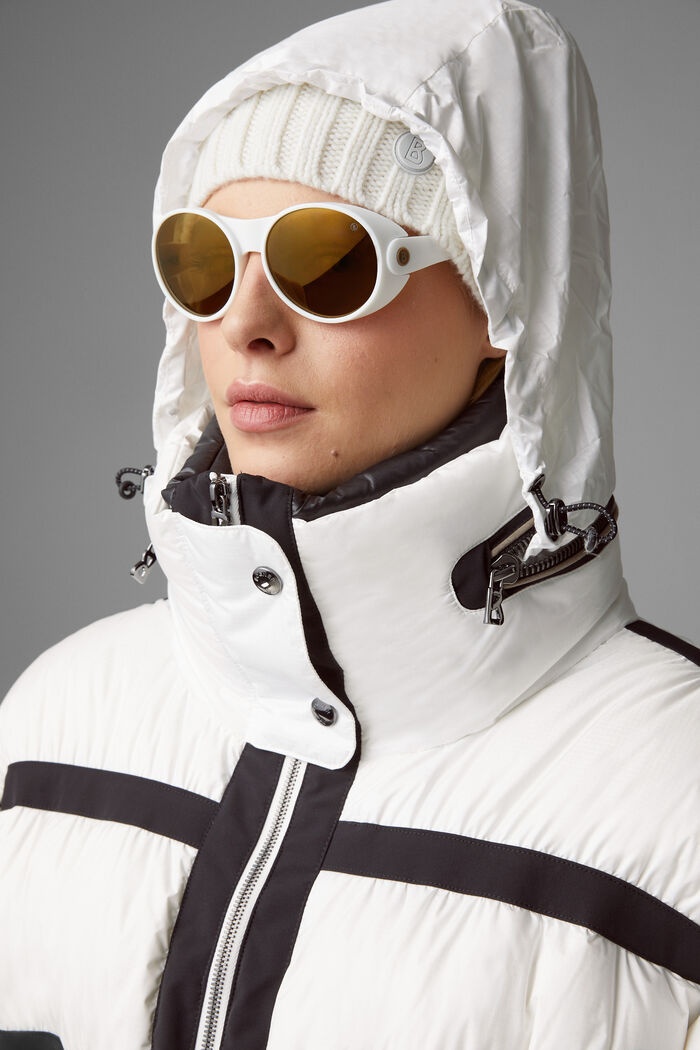 Maxi Down coat in White/Black - 4