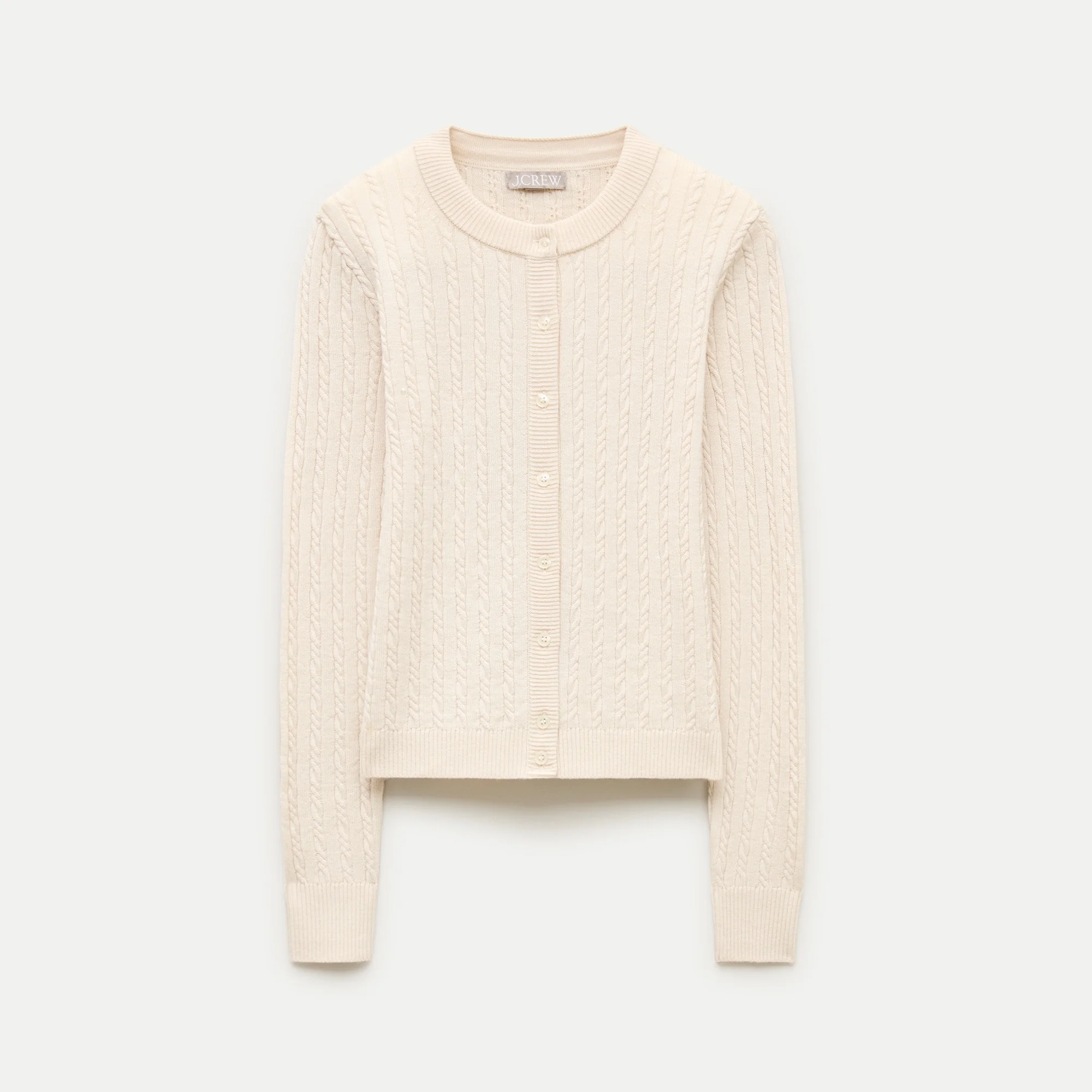 Cable-knit cardigan in merino wool blend - 1