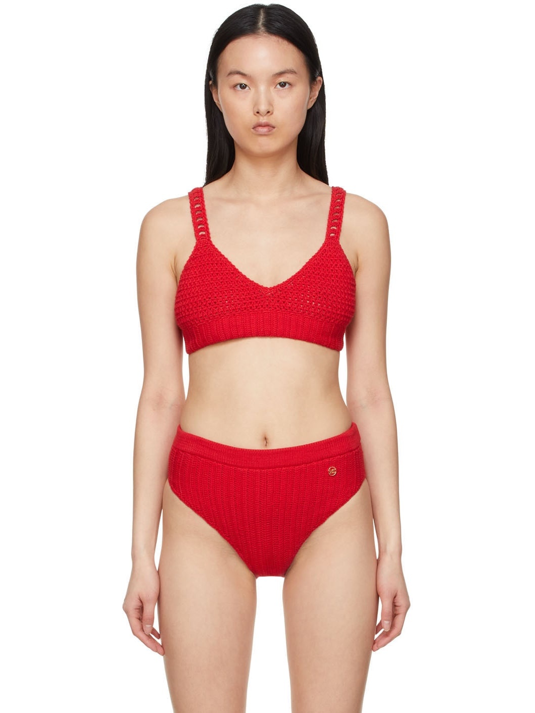 Red Cotton Bikini - 1