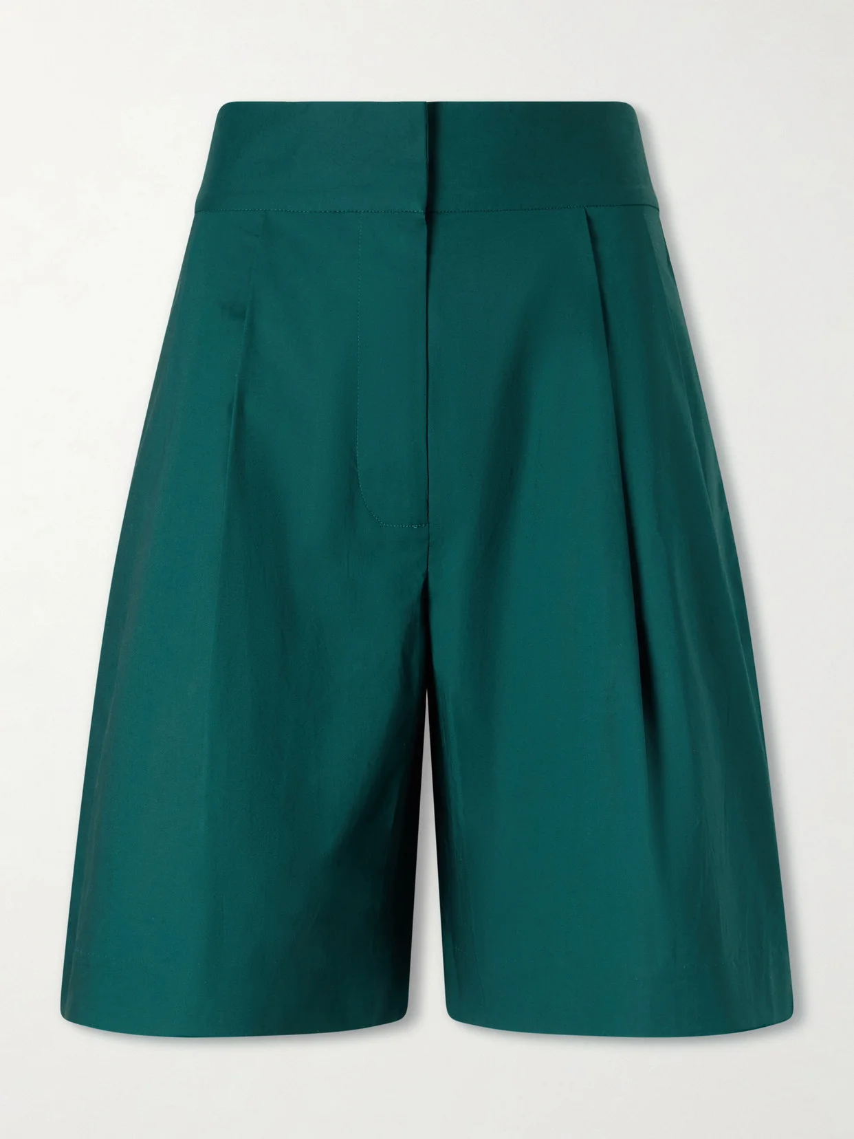 Clio Pleated Cotton-blend Poplin Shorts - 1