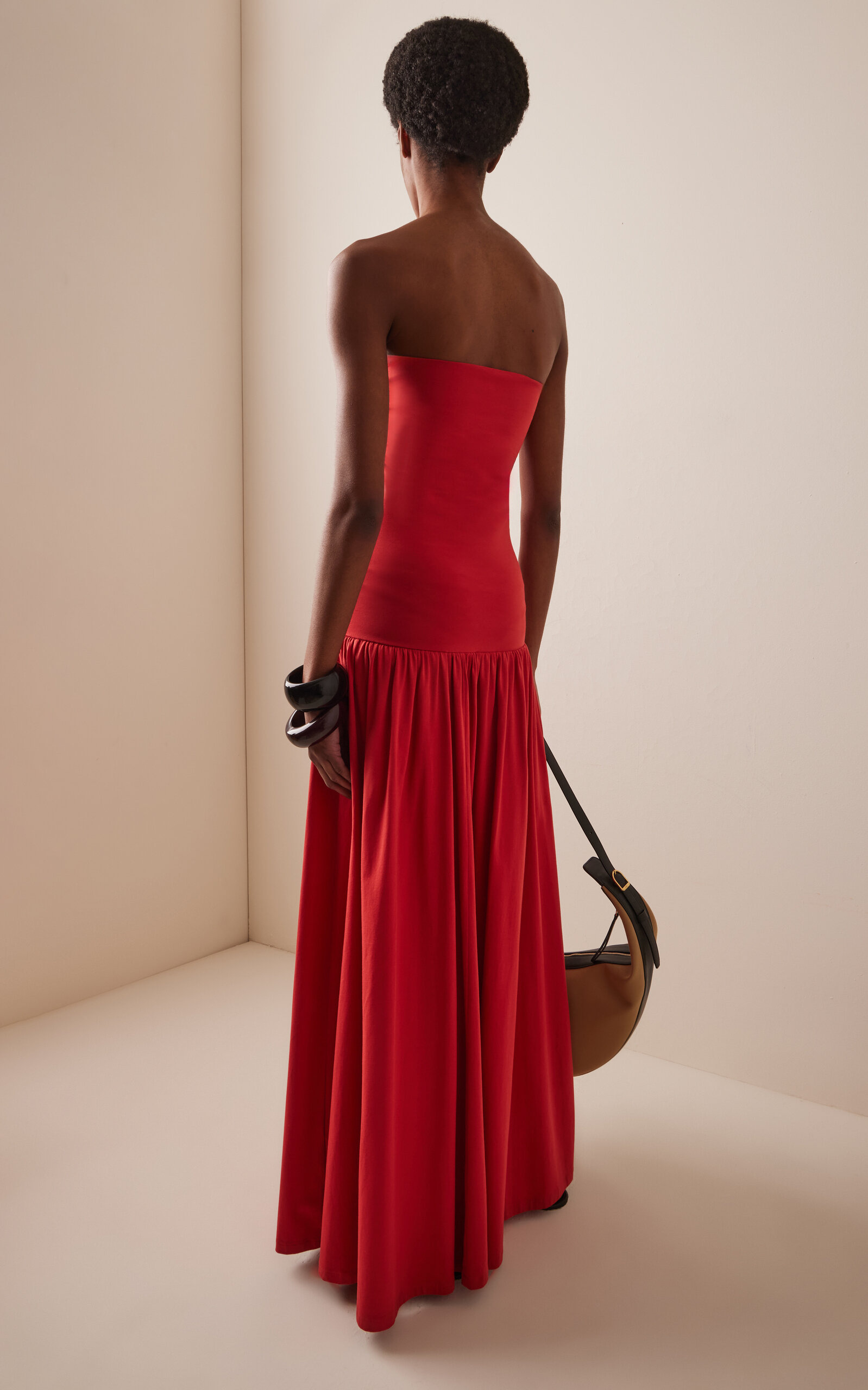 Marciella Stretch-Cotton Maxi Dress red - 4