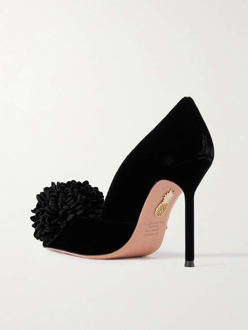 Couturier appliquéd velvet pumps 3