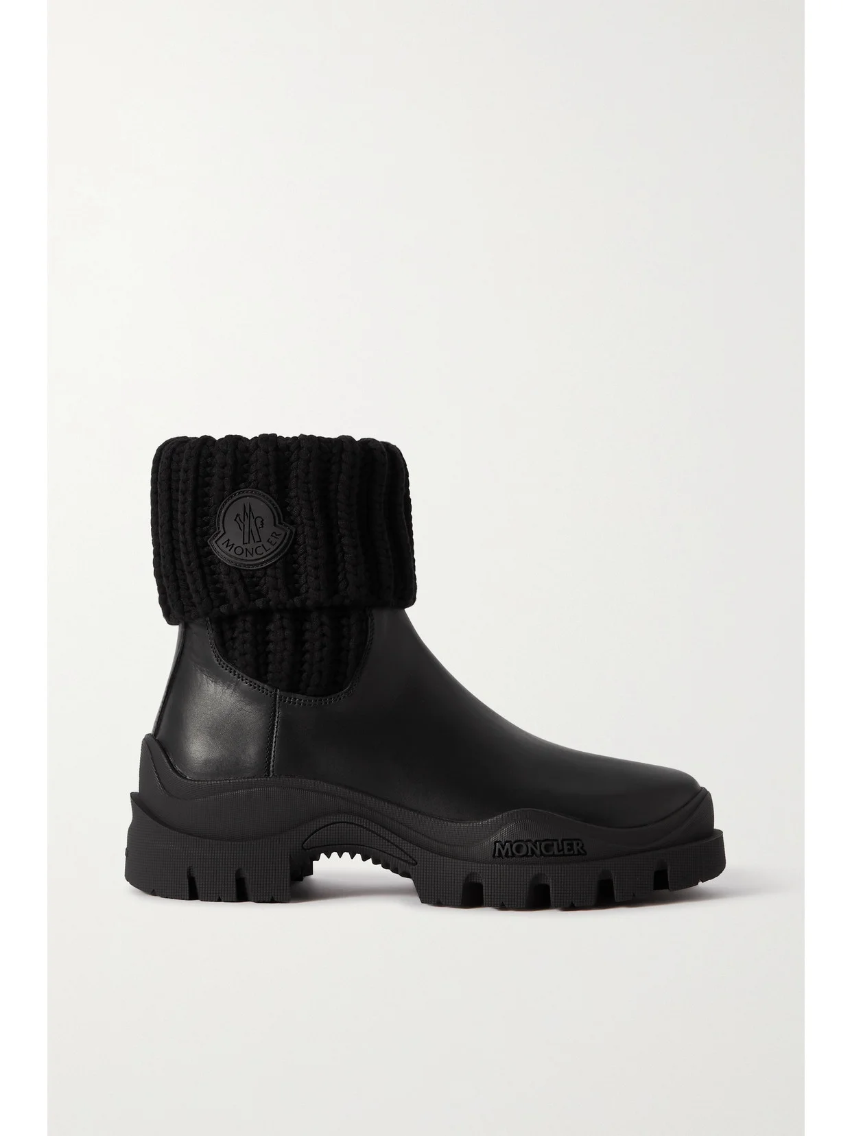 Larue Ribbed-knit And Leather Ankle Boots - 1