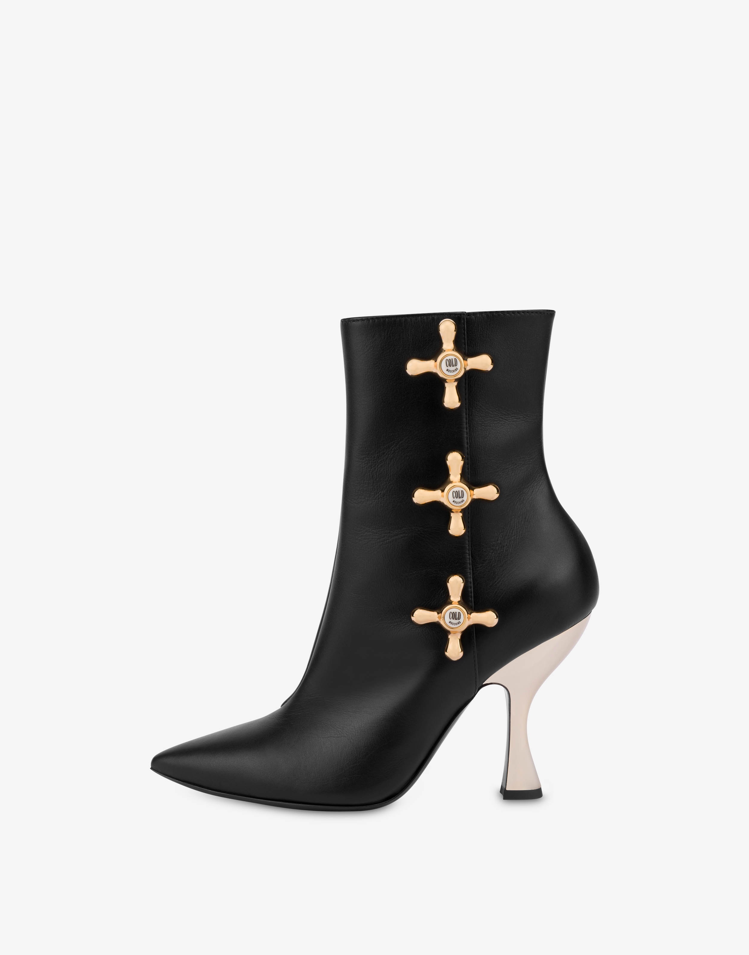 FAUCET DETAILS CALFSKIN ANKLE BOOTS - 2