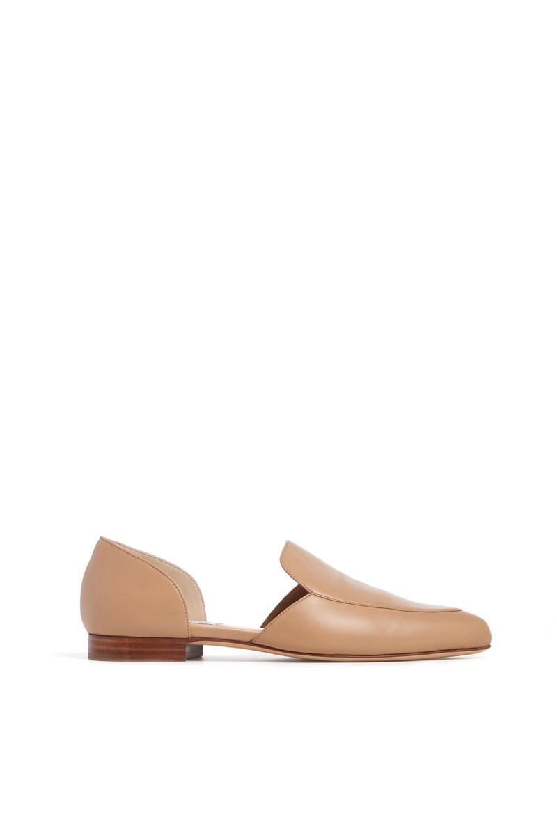 Jax Flat Shoe in Dark Camel Leather 1