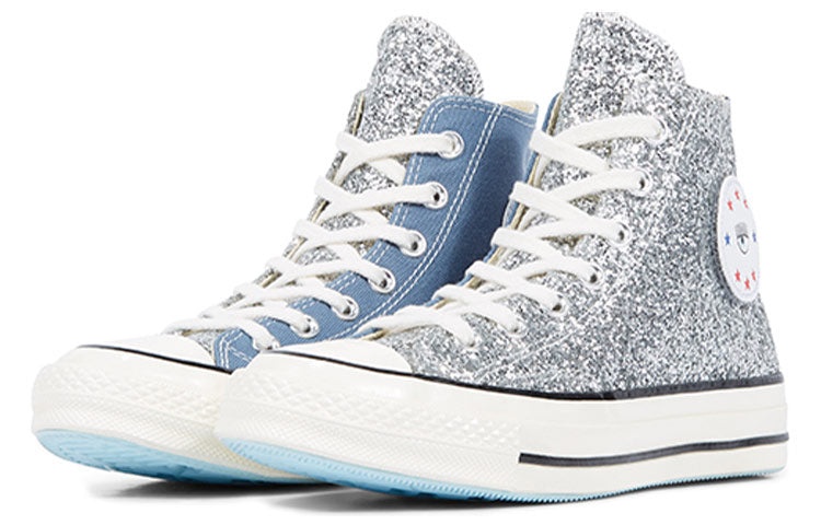 (WMNS) Converse Chiara x Chuck 70 High 'Silver Glitter Blue' 563829C - 2