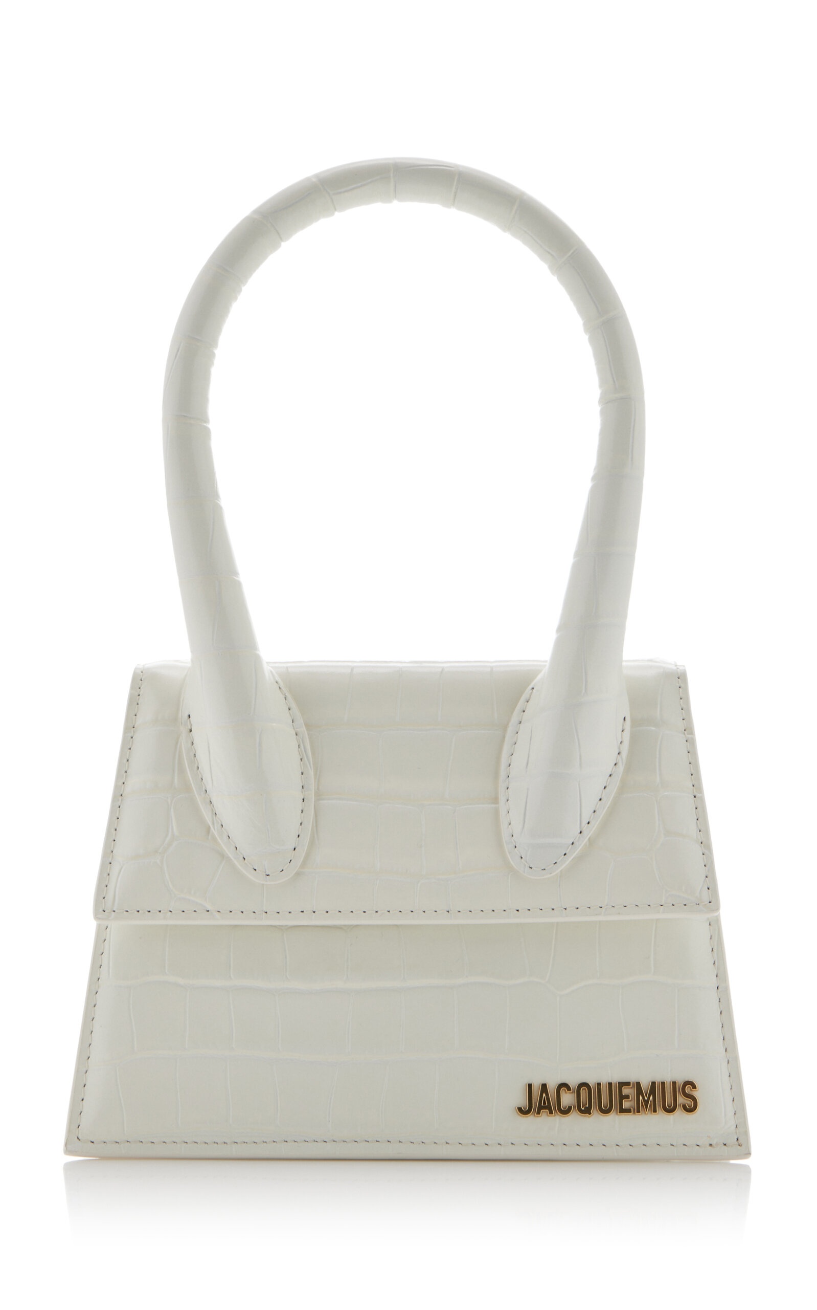 Le Chiquito Moyen Croc-Effect Leather Bag ivory - 1