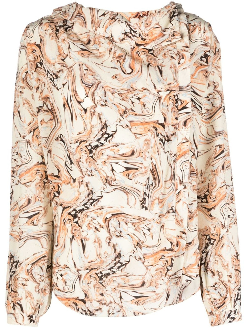 Tiphaine marble-print silk blouse 1