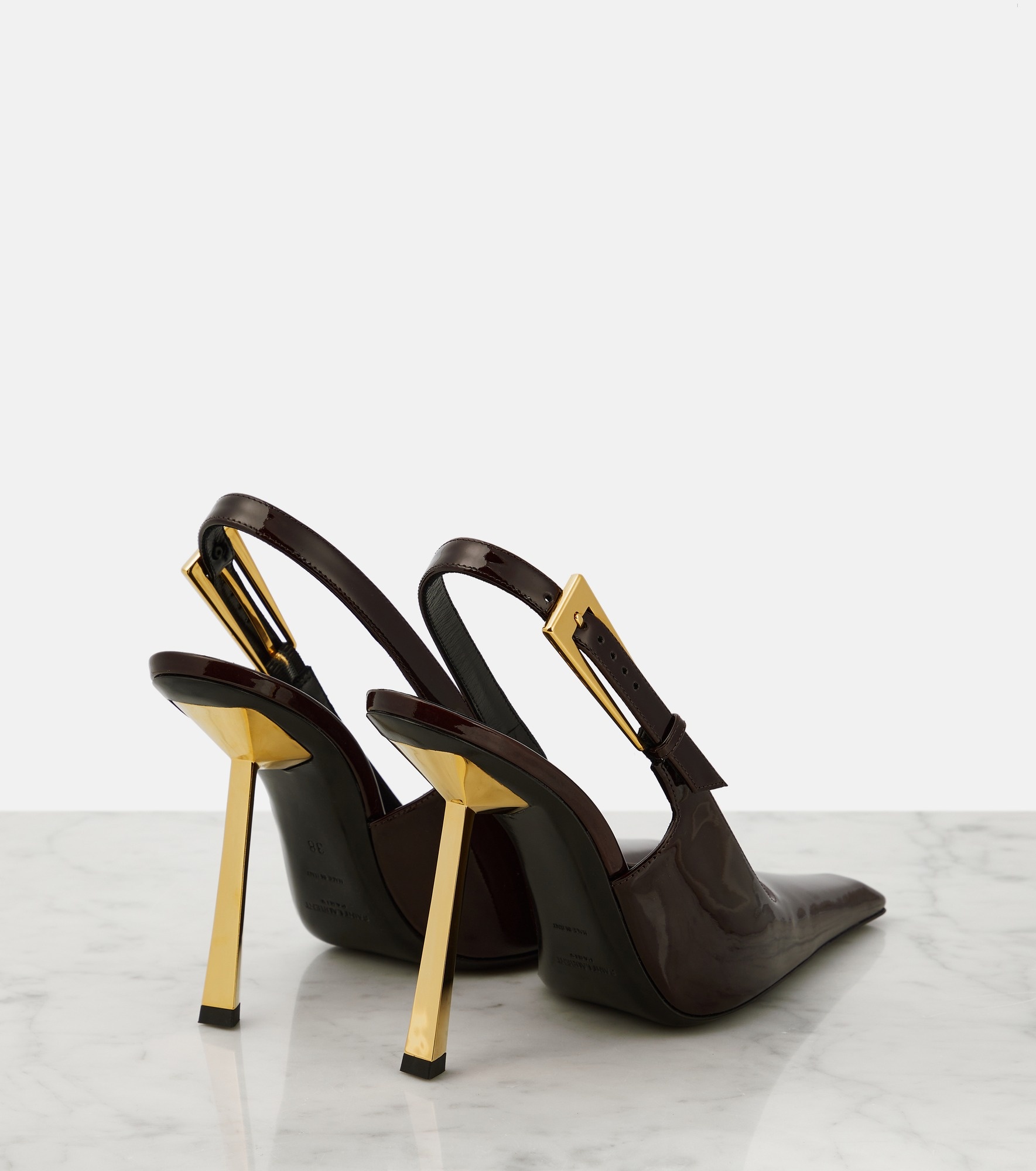 Graham 110 patent leather slingback pumps - 3