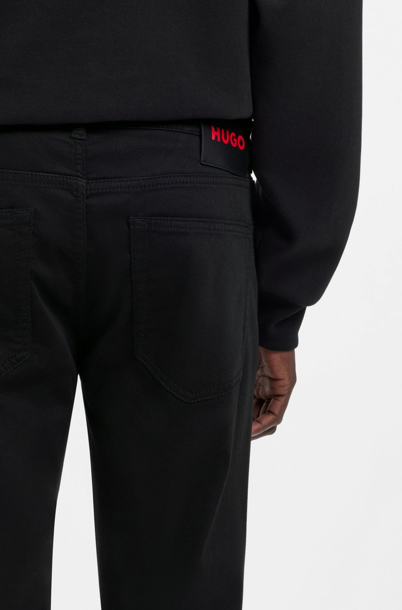 EXTRA-SLIM-FIT JEANS IN BLACK SATIN-TOUCH DENIM 5