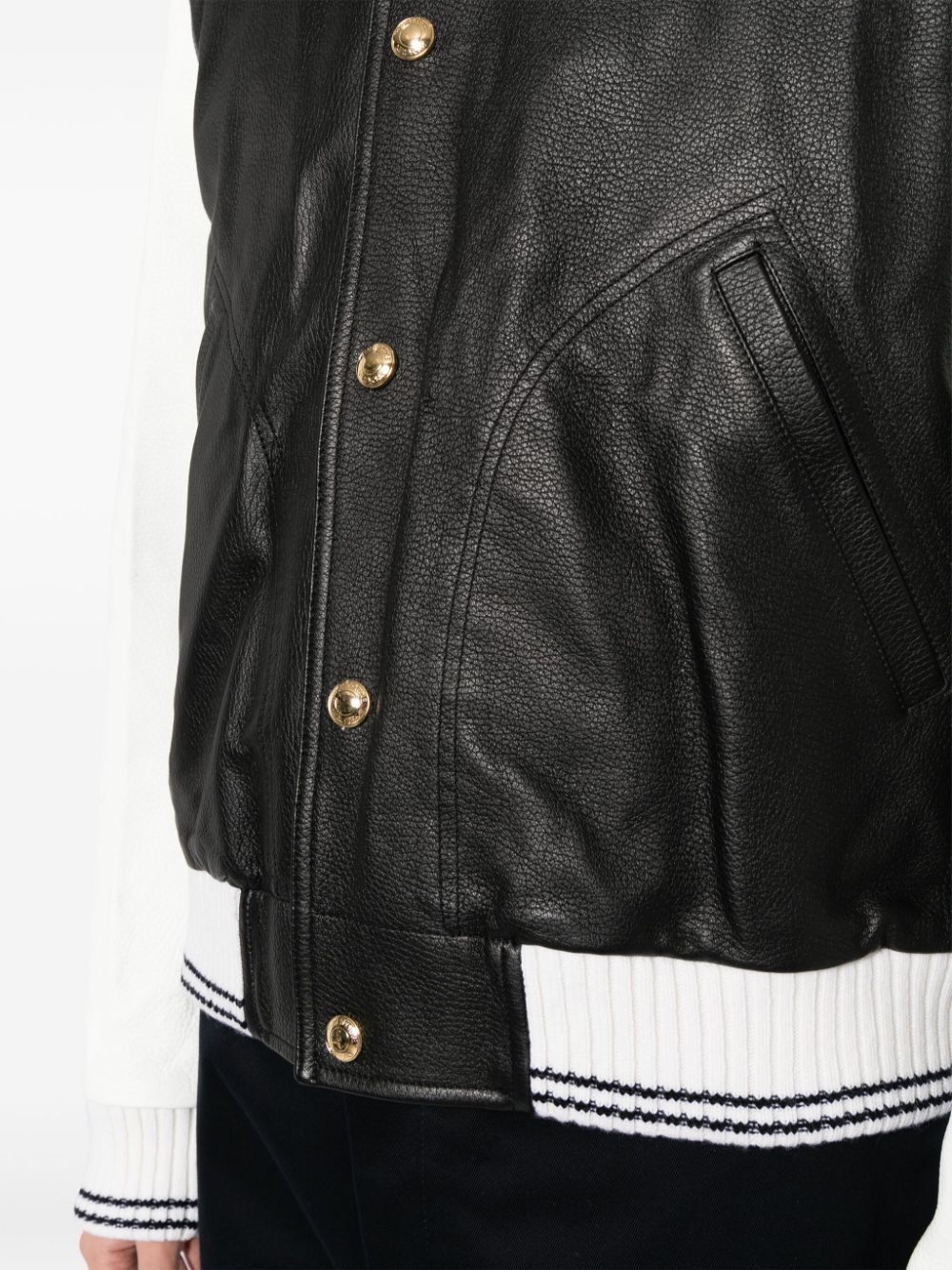 blouson leather jacket - 5