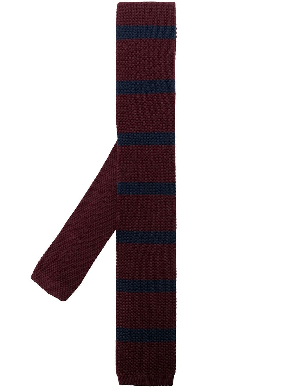 striped-print knitted tie  - 1