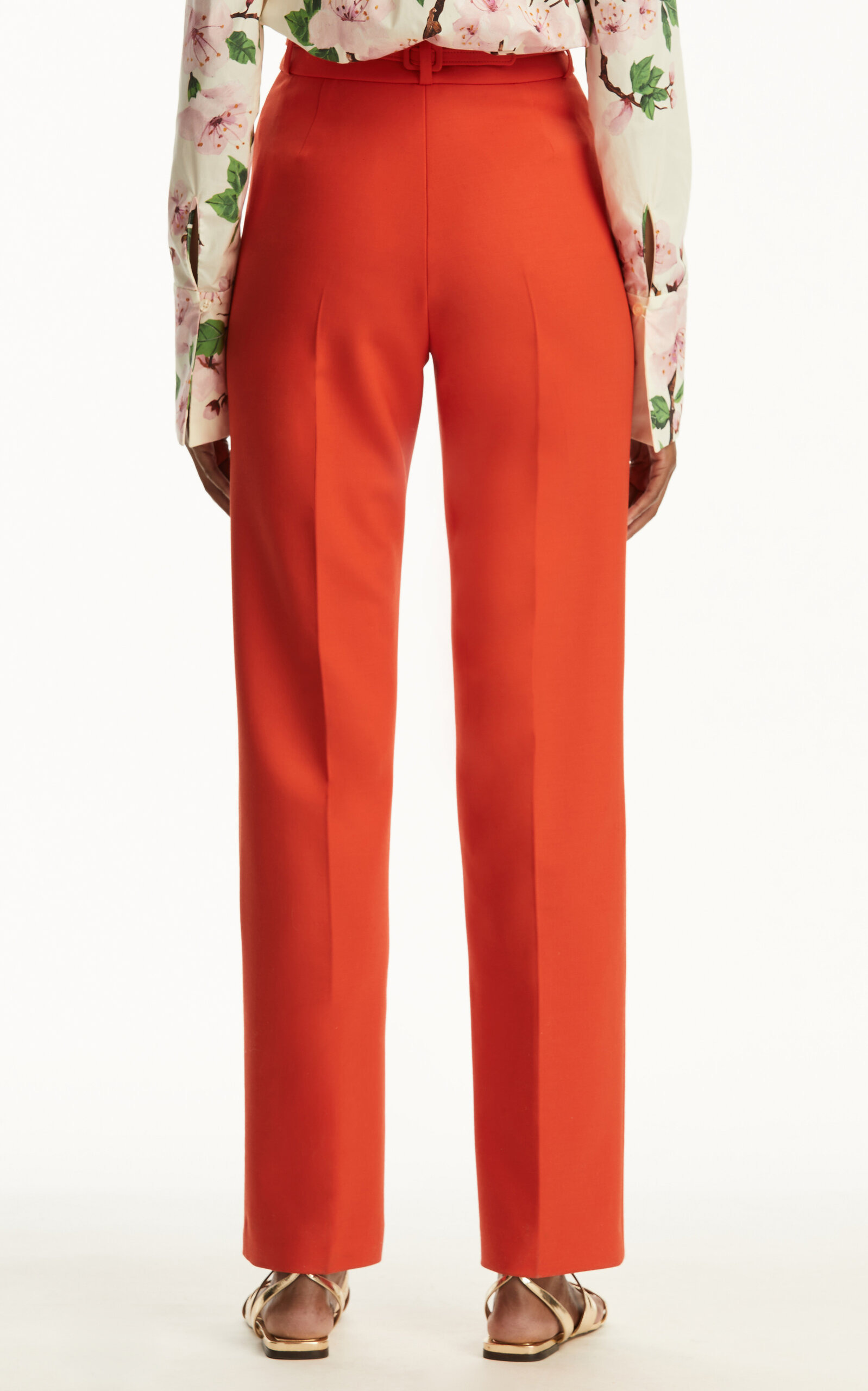 Stretch-Wool Straight-Leg Pants red - 6