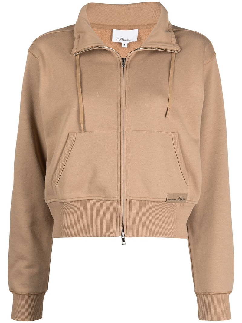 drawstring-collar bomber jacket 1
