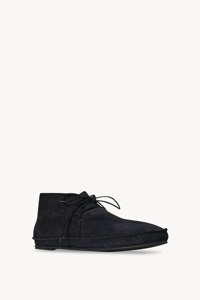 The Row Tyler Lace Up Shoe in Suede outlook