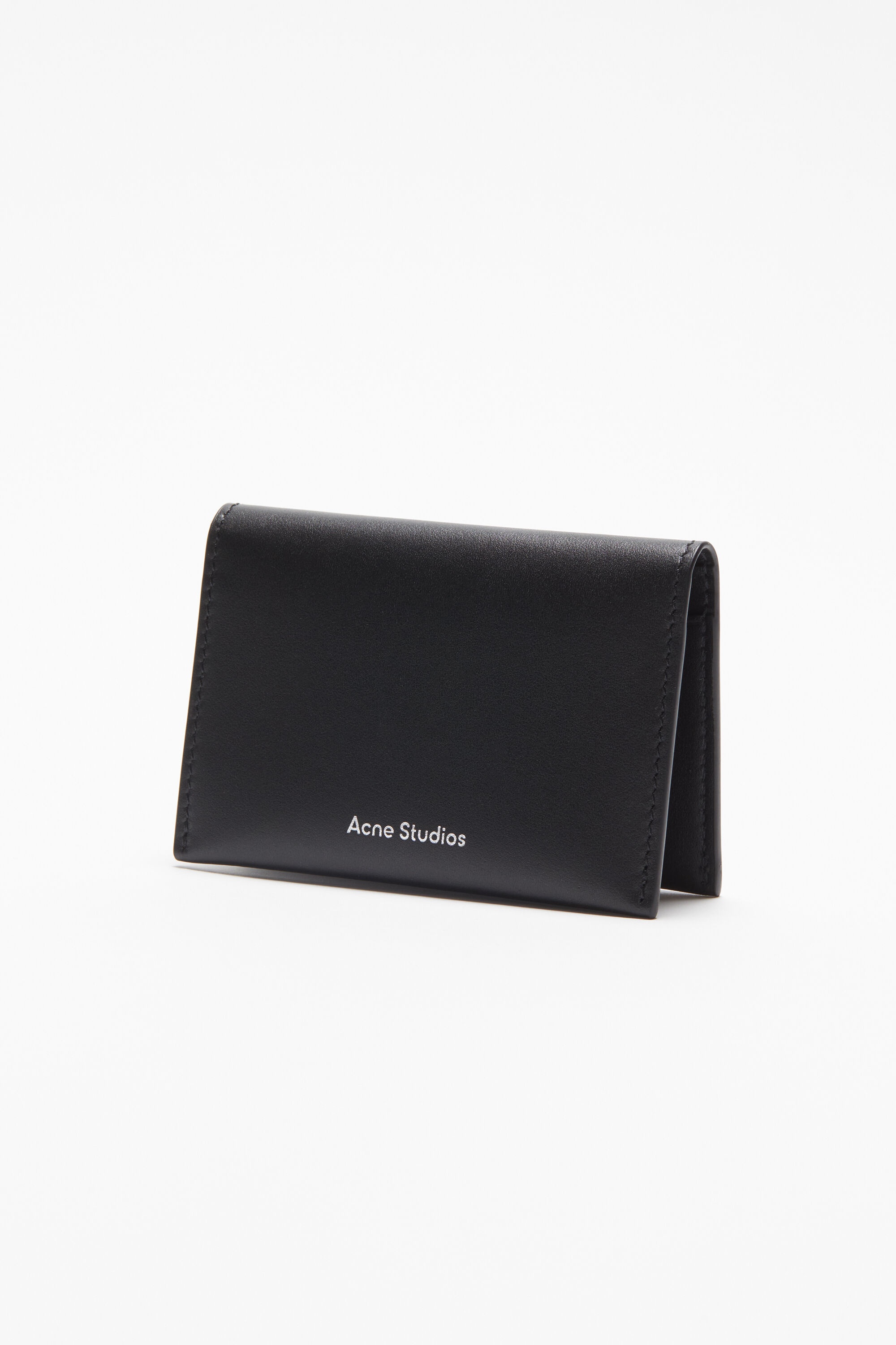 Folded leather wallet - Black - 3
