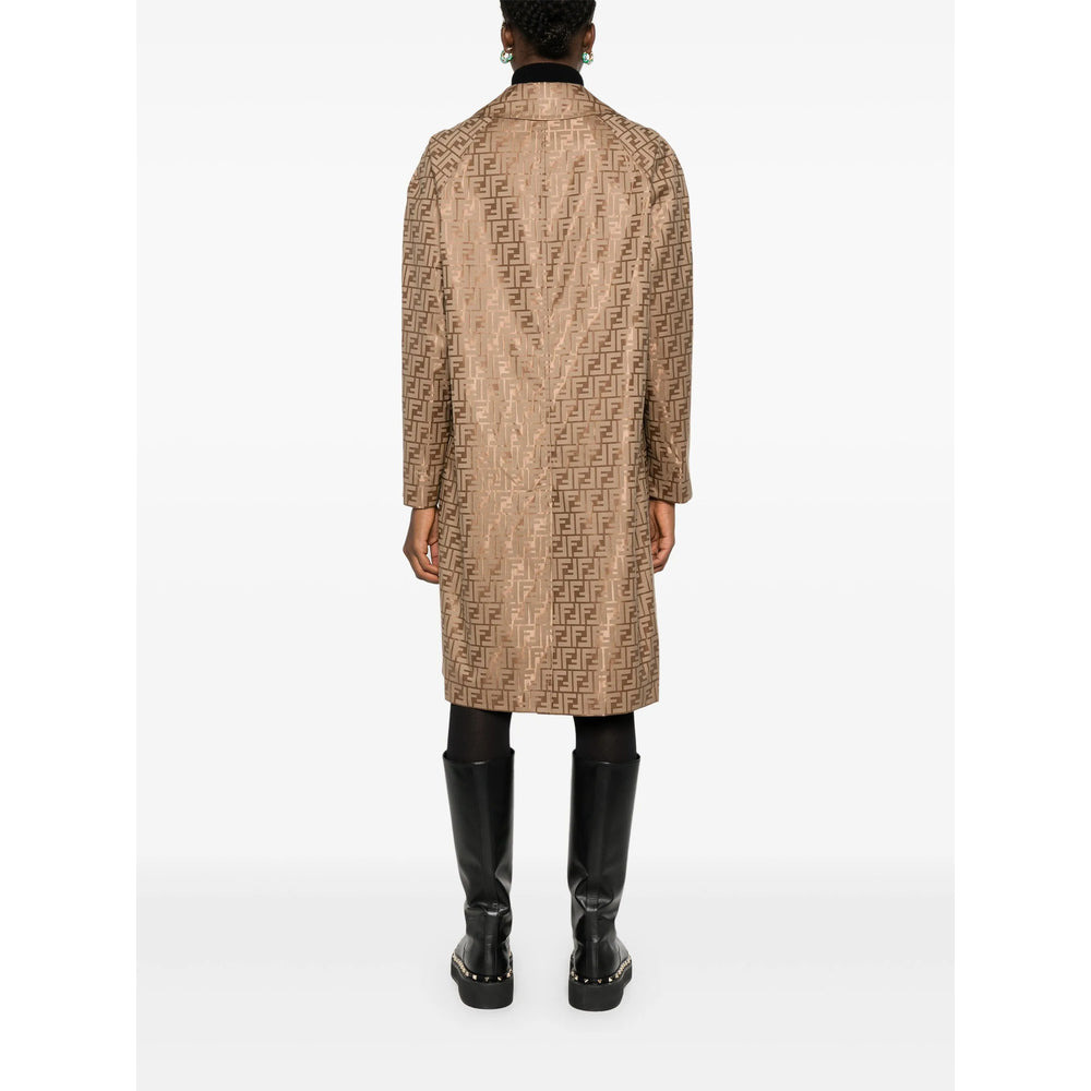 Fendi Neutrals Coats - Single Breasted Coats Women - 2