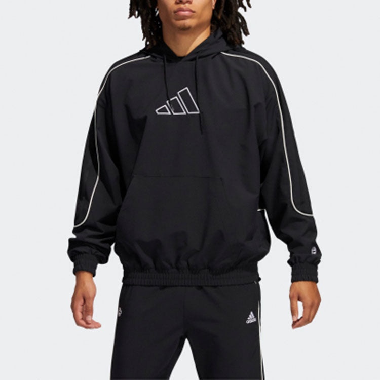 adidas Hrd Cu Embroidered Logo hooded Pullover Long Sleeves Black FR5736 - 3