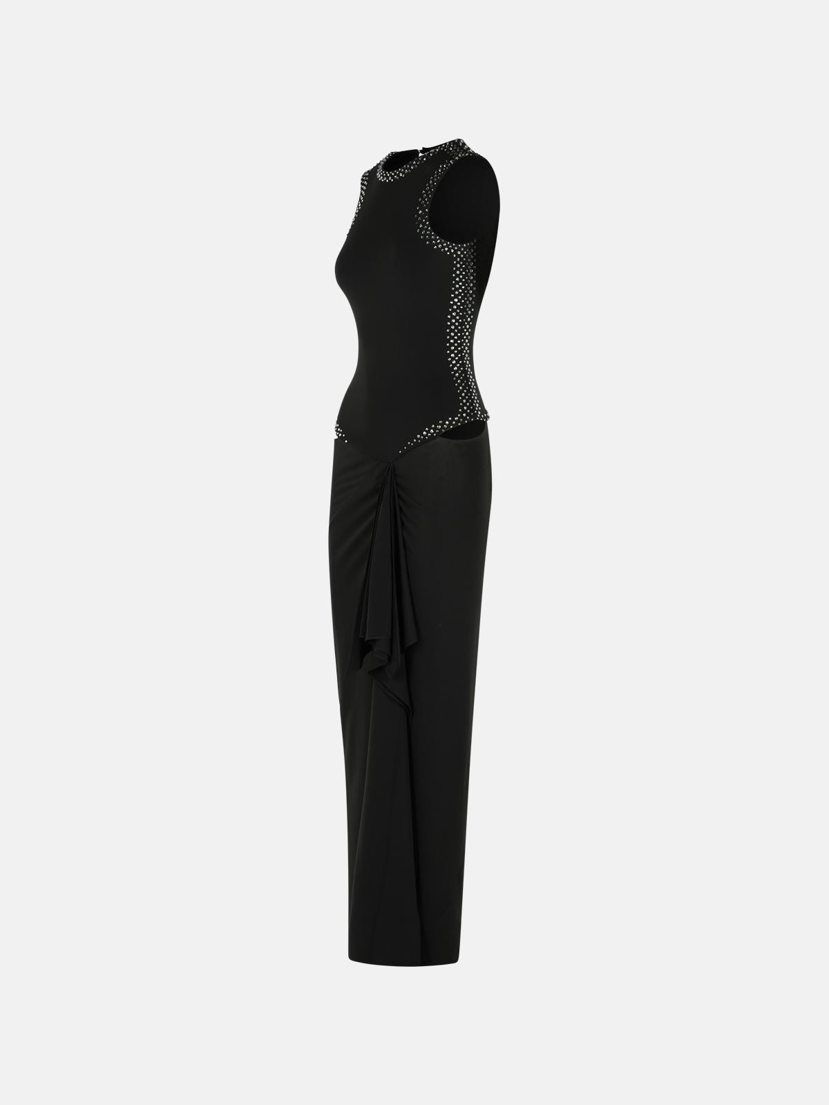 DRESS IN BLACK ACETATE BLEND - 2