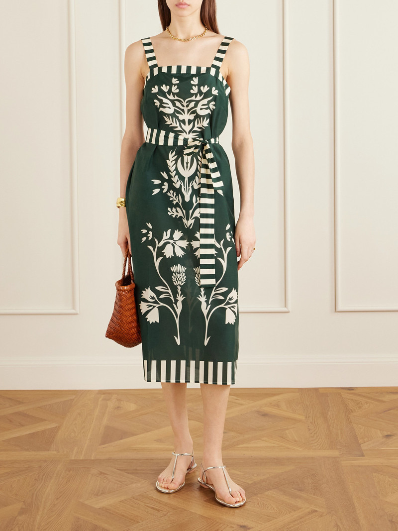 ERES Lakshya Belted Printed Cotton And Silk-blend Midi Dress outlook