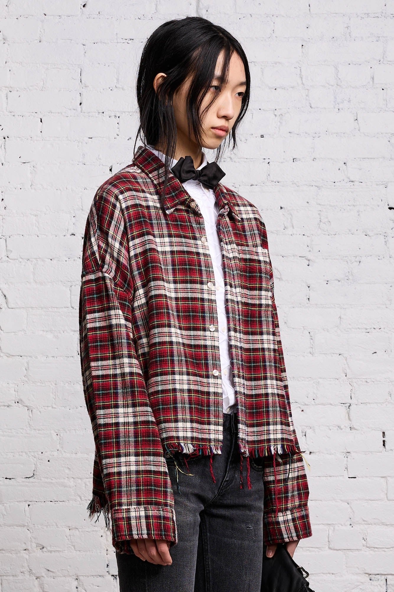 CROPPED DROP NECK - RED AND ECRU - 1
