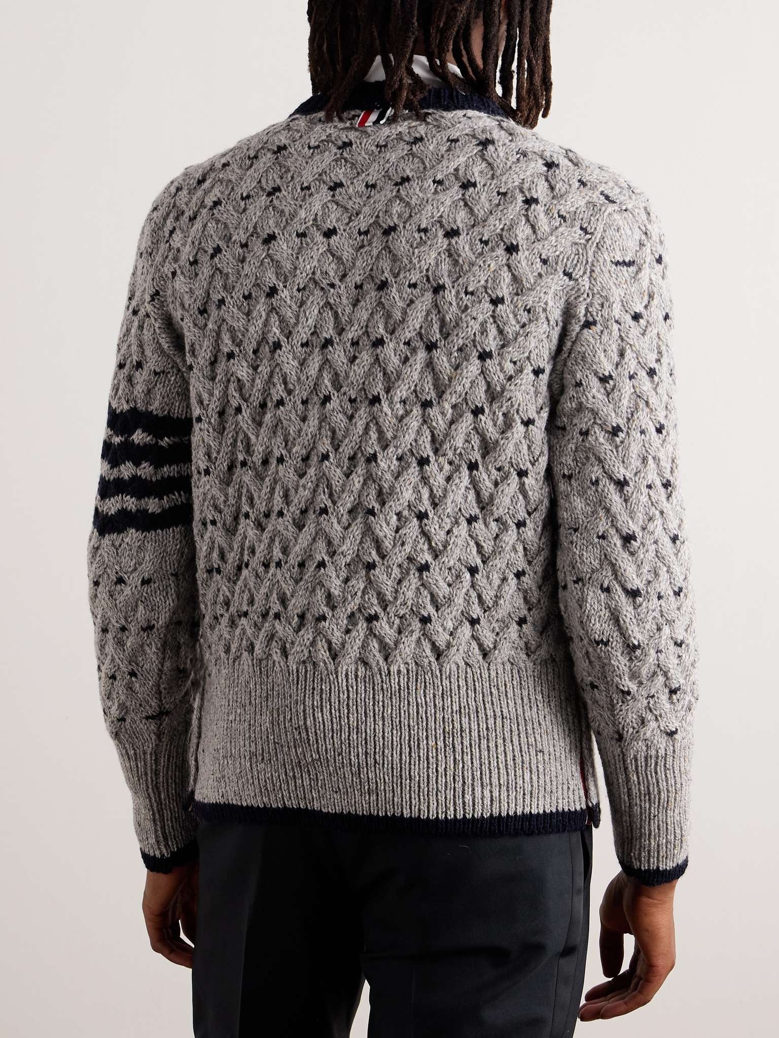 Slim-Fit Striped Cable-Knit Wool and Mohair-Blend Sweater - 3