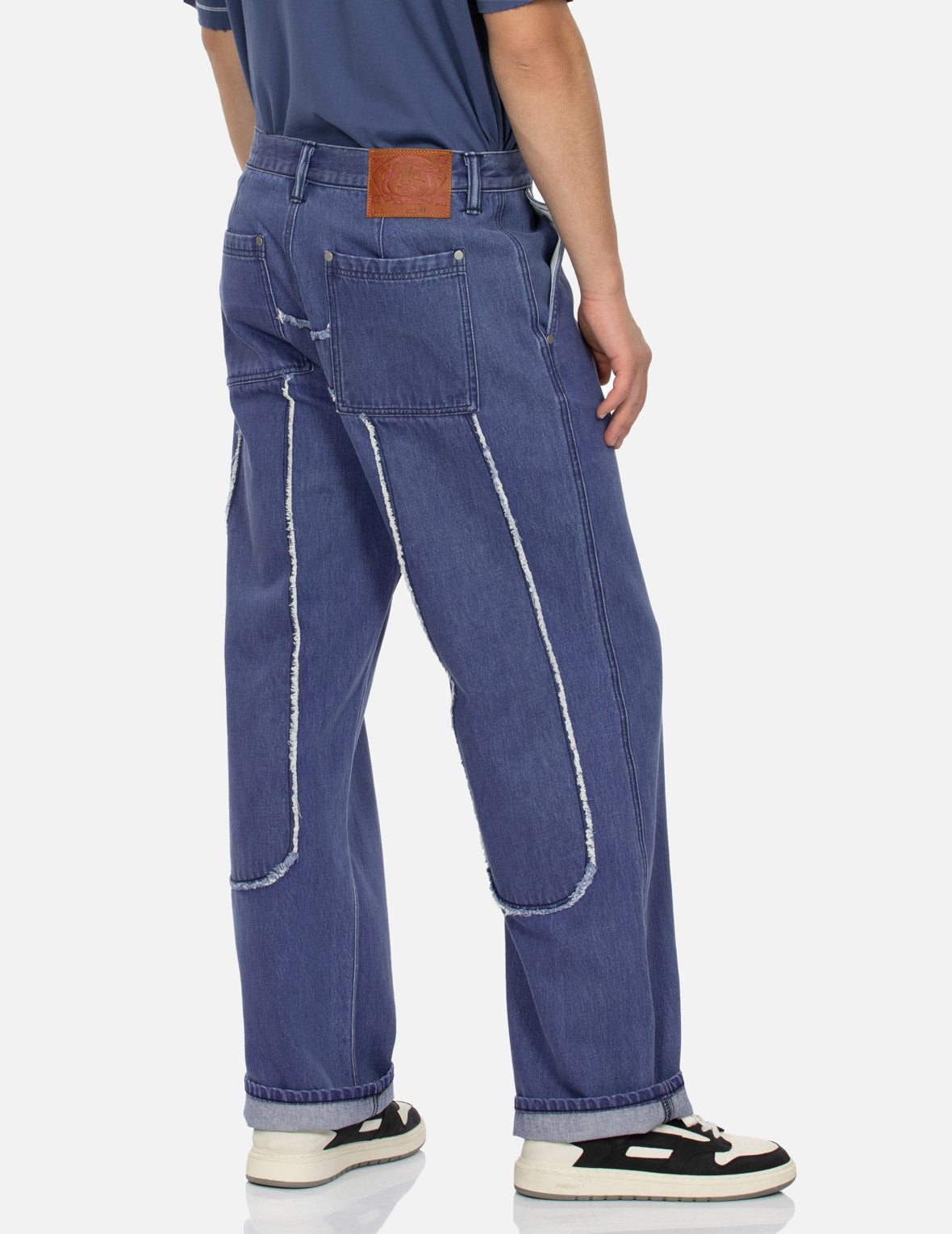 Daicock with Fringed Edges Baggy Fit Work Jeans - 7