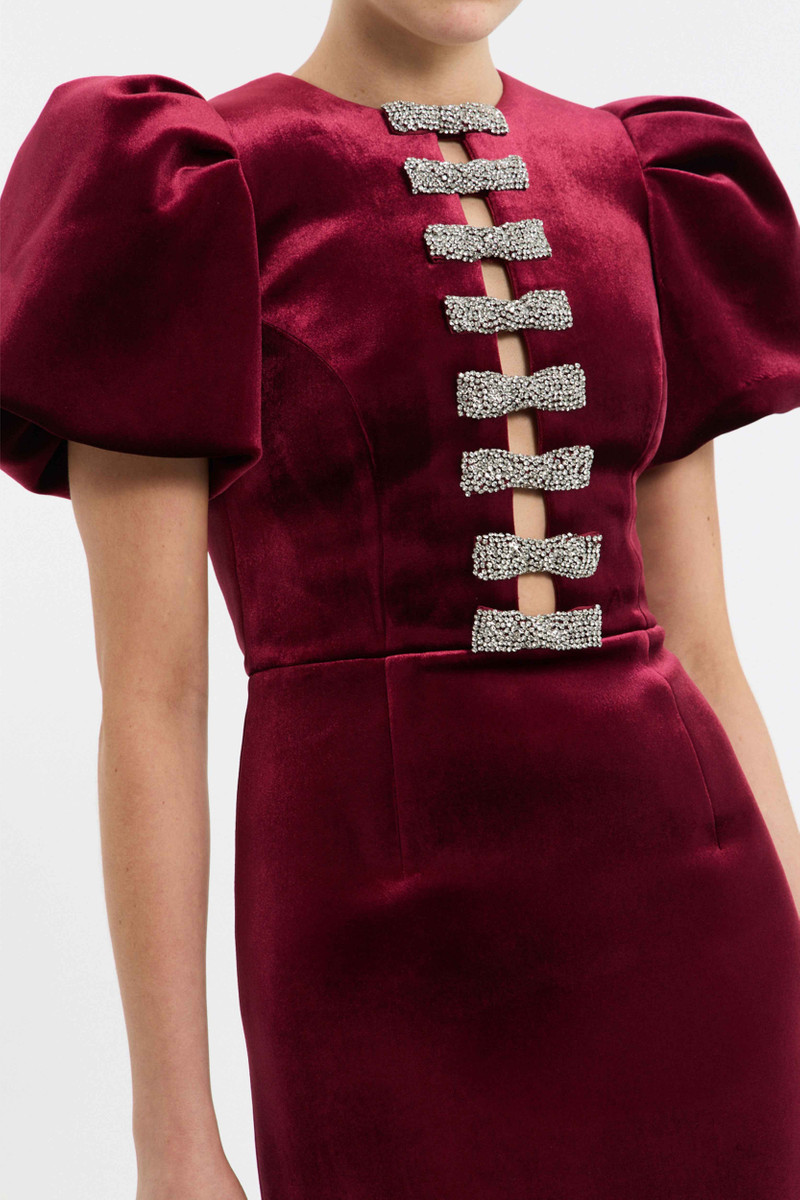 Edwiena Puff Sleeve Bow Midi Dress 5