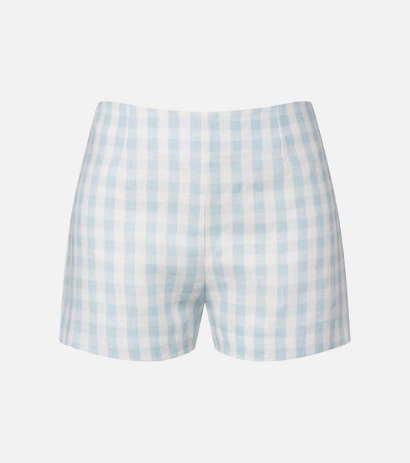 Lila gingham linen shorts 1