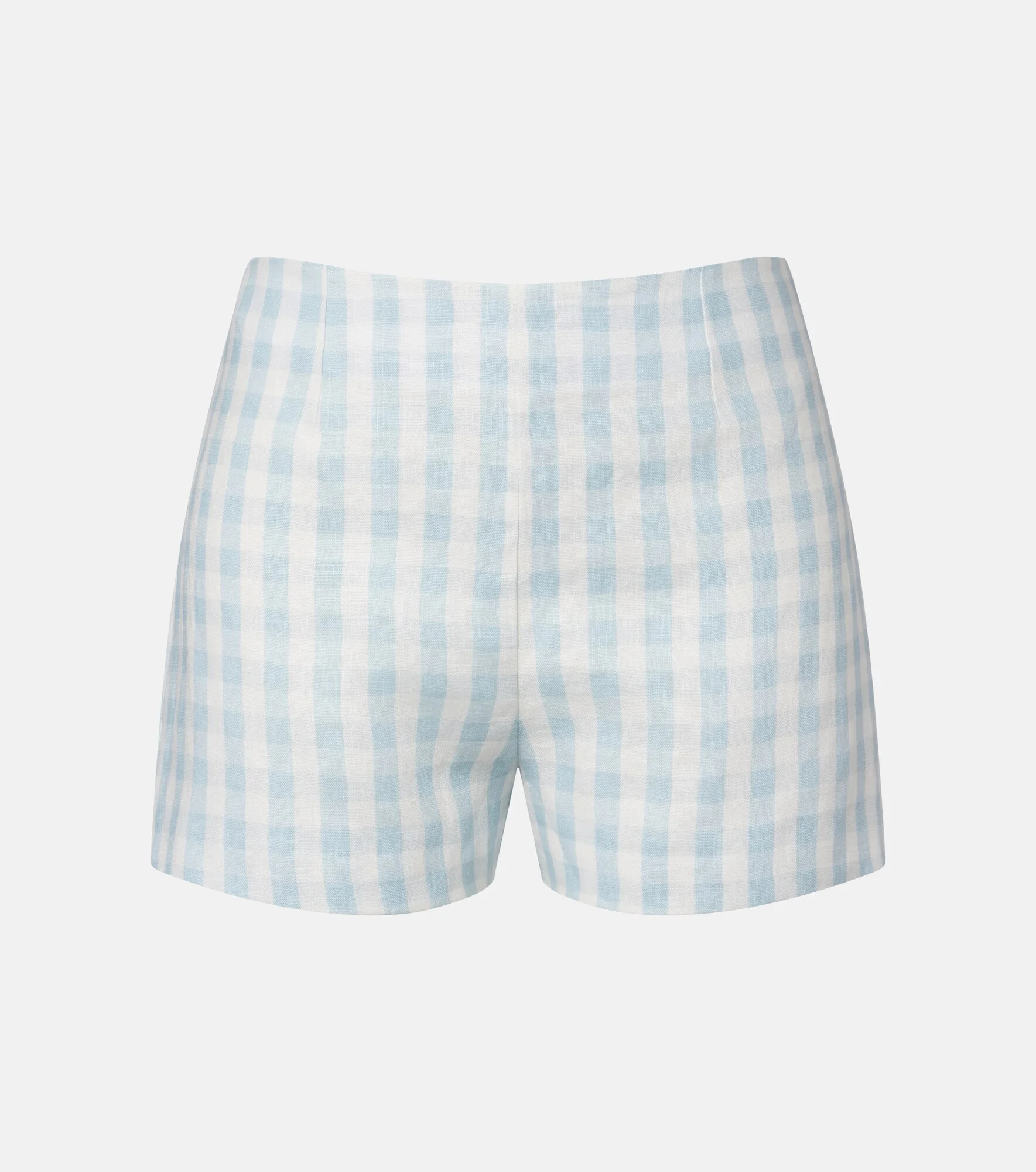 Lila gingham linen shorts - 1
