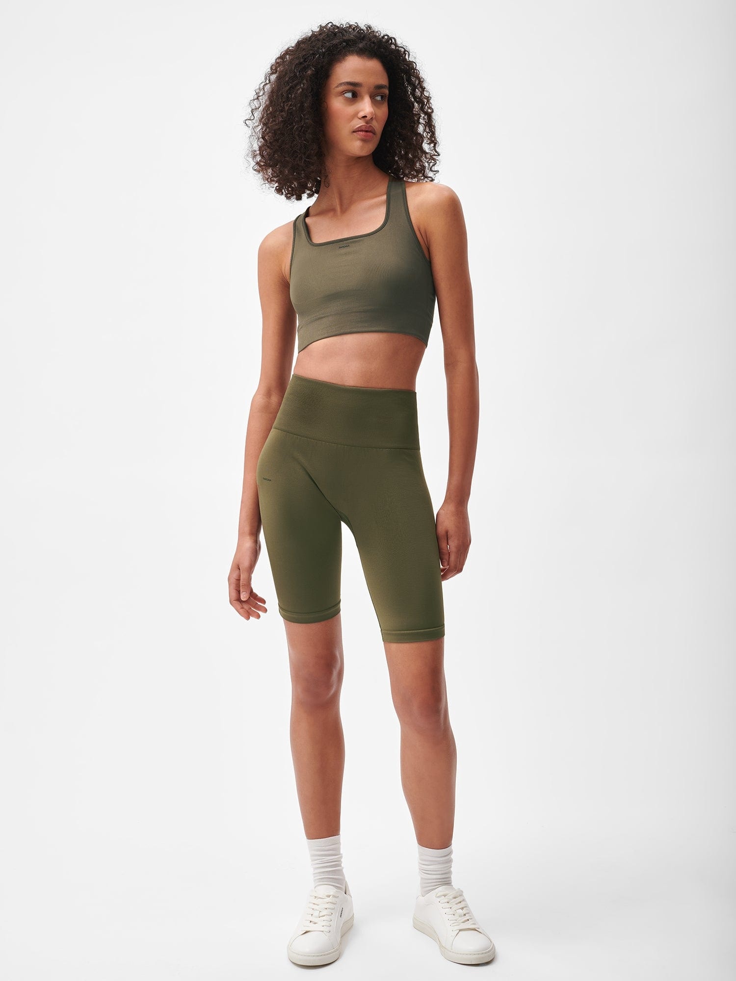 Women's Plant-Stretch Compressive Cycle Shorts - Soil Brown - 2