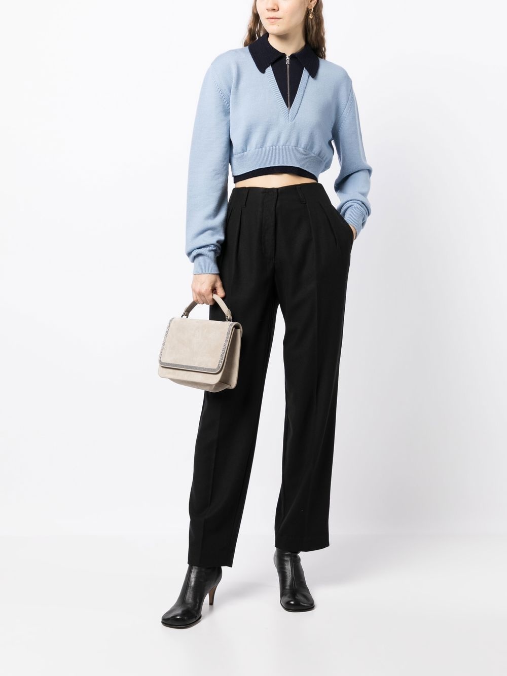 high-waisted straight-leg trousers - 2