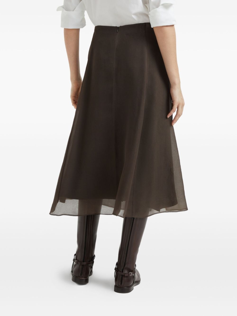 silk midi skirt - 4
